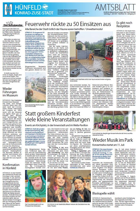 Amtsblatt vom 3. Juli 2021